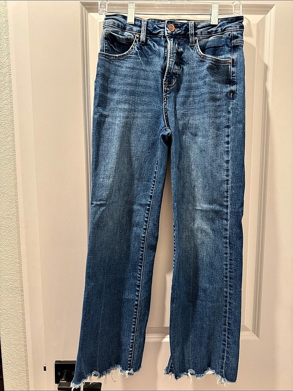 Risen Straight Leg Jeans in Blue Waist 27